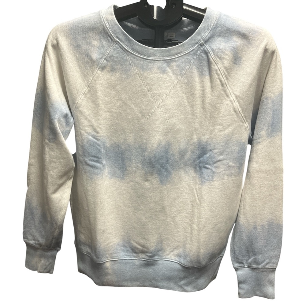GAP Women's Soft Blue and White Tie-Dye Sweater